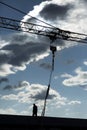 Silhouette of construction worker Royalty Free Stock Photo