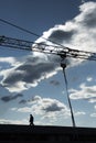 Silhouette of construction worker Royalty Free Stock Photo
