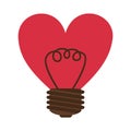 Silhouette contour bulb in heart shape