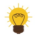 Silhouette contour bulb in sun shape