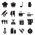Silhouette Cooking icons set