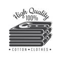 Silhouette of cotton stack of shirts. Logo for textile, fabric, cloth Royalty Free Stock Photo