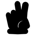 Silhouette Counting Hand or voting, Two Royalty Free Stock Photo