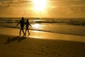 Silhouette of a Couple on beach Royalty Free Stock Photo