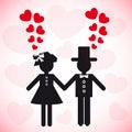 Silhouette couple in love from girl and guy