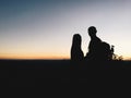 Silhouette couple in mountain Royalty Free Stock Photo