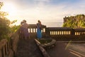 Silhouette couple people enjoying the breathtaking top view at Uluwatu Temple, Bali, Indonesia Royalty Free Stock Photo