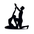 Unity in Balance: Couple\'s Silhouette Tantra Yoga