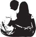 silhouette of a couple