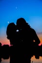 Silhouette of a couple at sunset