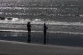 Silhouette of couple surfcasting 1