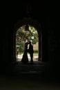 Silhouette of a couple on their wedding day Royalty Free Stock Photo