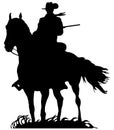 Silhouette of a cowboy Royalty Free Stock Photo
