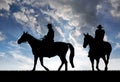 Silhouette cowboys