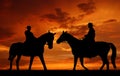 Silhouette cowboys