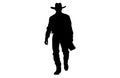 Silhouette of cowboys walking, Cowboy in various action, cowboys walking vector Royalty Free Stock Photo