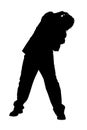 Silhouette of Cowering Business Man