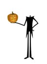 Creepy headless Jack Pumpkinhead illustration for Halloween