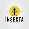 silhouette cricket or cicada insect logo vector illustration design