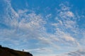 Silhouette of a cross country cyclist going downhill Royalty Free Stock Photo