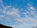 Silhouette of a cross country cyclist going downhill Royalty Free Stock Photo