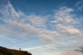 Silhouette of a cross country cyclist going downhill Royalty Free Stock Photo