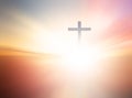 Silhouette of cross - symbol of God love to people Royalty Free Stock Photo