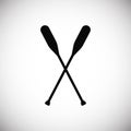 Silhouette of crossed oars or paddles boat