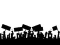 Silhouette crowd of people protesters. Protest. revolution. conflict. vector illustration Royalty Free Stock Photo