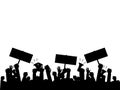 Silhouette crowd of people protesters. Protest. revolution. conflict. vector illustration Royalty Free Stock Photo