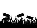 Silhouette crowd of people protesters. Protest. revolution. conflict. vector illustration Royalty Free Stock Photo