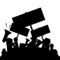 Silhouette crowd of people protesters. Protest. revolution. conflict. vector illustration Royalty Free Stock Photo