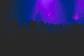 Silhouette of crowd at rock concert. Royalty Free Stock Photo