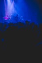 Silhouette of crowd at rock concert. Royalty Free Stock Photo