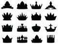 Set of Crown silhouette vector art