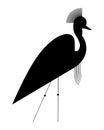 Silhouette of the Crowned Crane Royalty Free Stock Photo