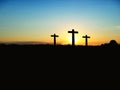 Crucifixion Of Jesus Christ - Cross At Sunset Royalty Free Stock Photo