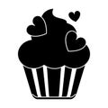 Silhouette cup cake love