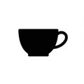 Silhouette of a cup with a handle, set against a white background. The shape is classic Royalty Free Stock Photo