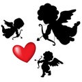 Silhouette cupid