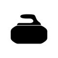 Silhouette curling stone. Outline icon of sports games on ice. Black simple illustration of granite stone with handle. Flat Royalty Free Stock Photo