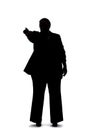 Silhouette of a Curvy Businesswoman Pointing at Something Royalty Free Stock Photo