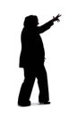 Silhouette of a Businesswoman Pointing Something Royalty Free Stock Photo