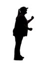 Silhouette of a Woman Angry at Someone Royalty Free Stock Photo