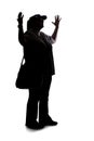 Silhouette of a Woman Angry at Someone Royalty Free Stock Photo