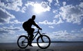 Silhouette of cyclist