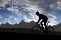 Silhouette of the cyclist Royalty Free Stock Photo