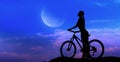 Silhouette of the cyclist