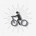 silhouette cyclist isolated icon design