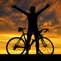 Silhouette of the cyclist